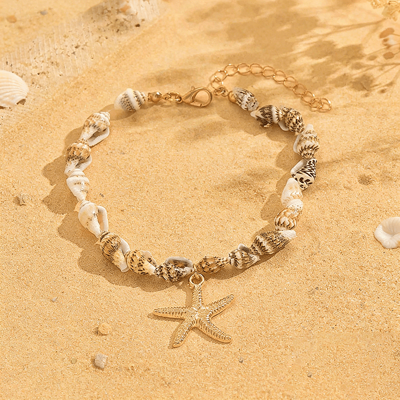 Women's Ocean Style Artificial Seashell Beaded Anklet